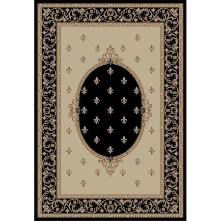 Rlm Distribution 7 ft. 10 in. x 9 ft. 10 in. Jewel F. Lys Medallion - Black HO2545943